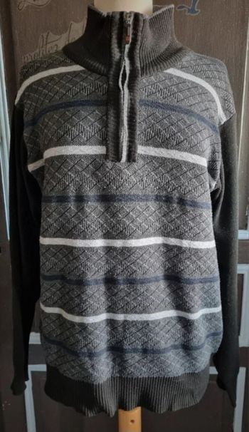 Pull rayé zip au col taille M-L