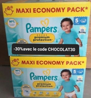 Deux carton de couche pampers taille 5 preuim