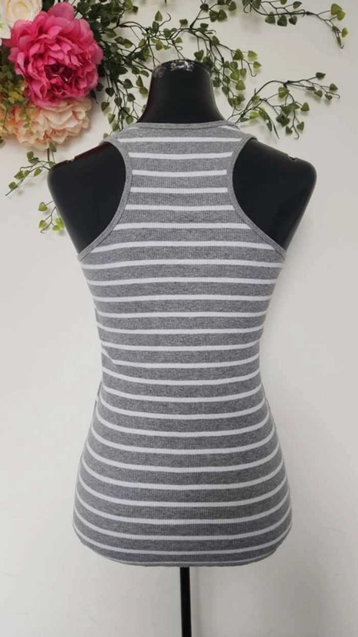 Débardeur à rayures gris et blanc 🎀 Taille M 🎀 - photo numéro 2