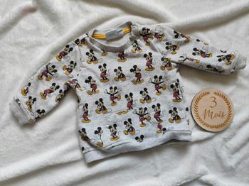 Sweat gris, mickey, Orchestra, 3 mois 👣