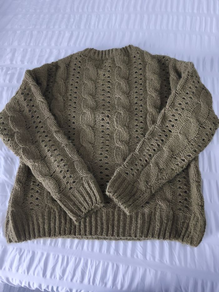 Pull hiver kaki - photo numéro 2