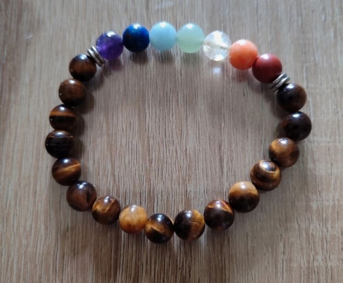 Bracelet 7 chakra oeil de tigre - photo numéro 2
