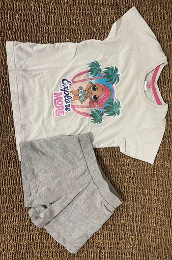 Pyjama été fille LOL Surprise blanc et gris