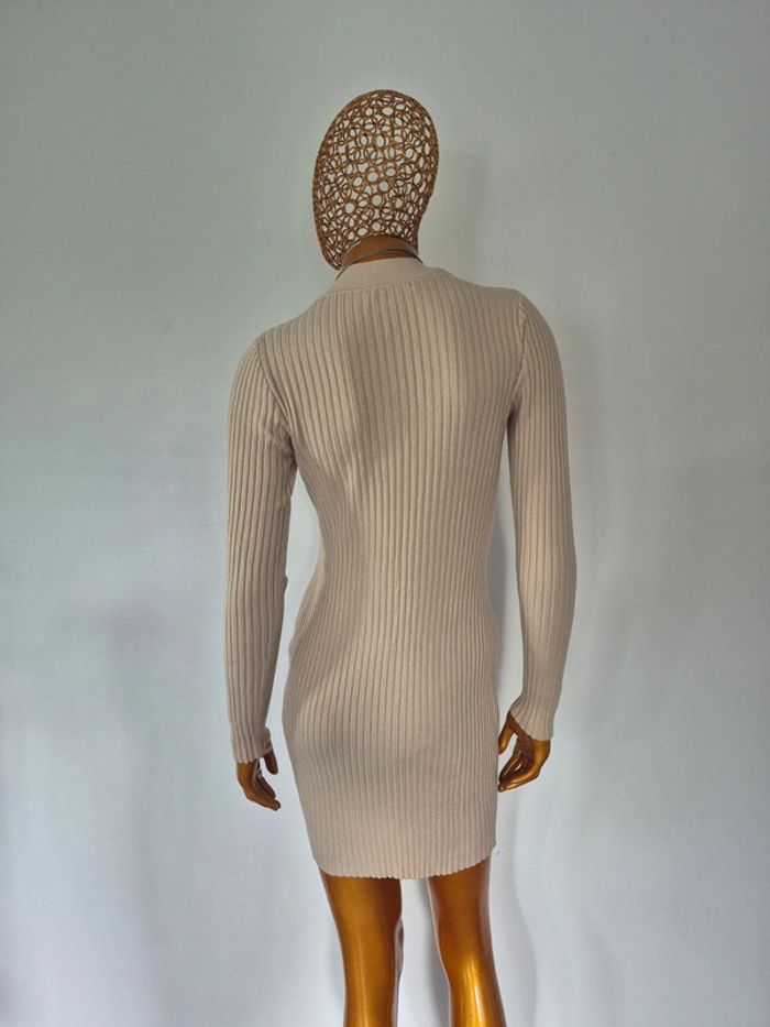 Robe Courte Manches Longues Beige Femme Taille Unique - photo numéro 2