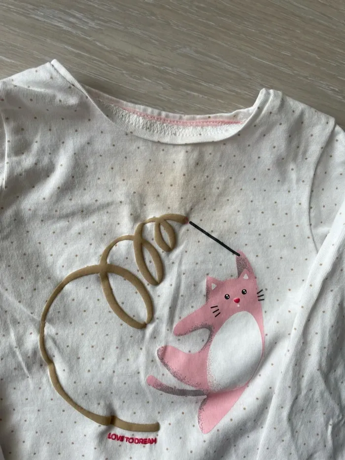 t-shirt manche longues chat - 12m - photo numéro 3