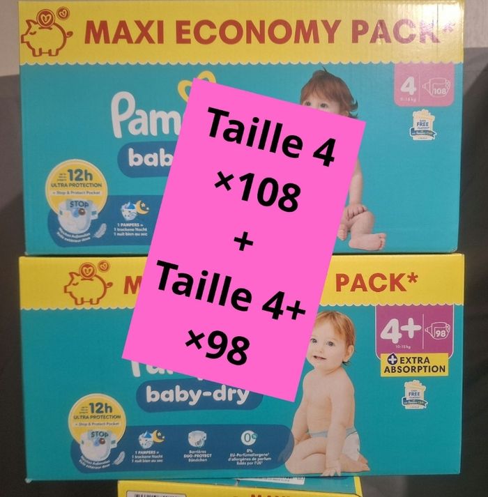 Couches pampers taille 4/4+