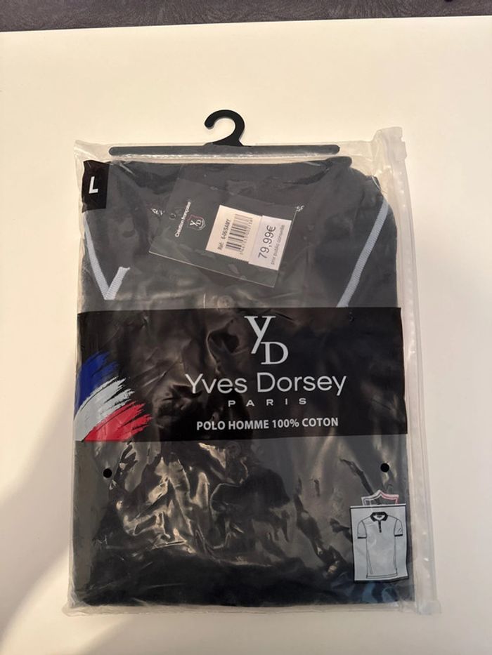 Polo Homme Noir Neuf - Yves Dorsey Paris - Taille L - 100% Coton