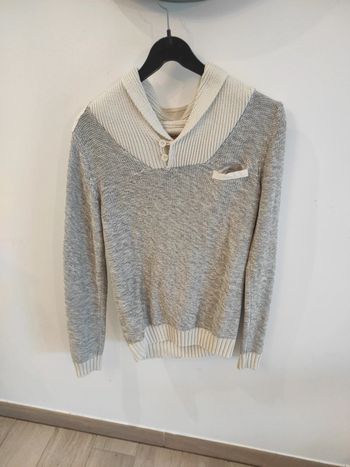 Pull gris maille épais homme S