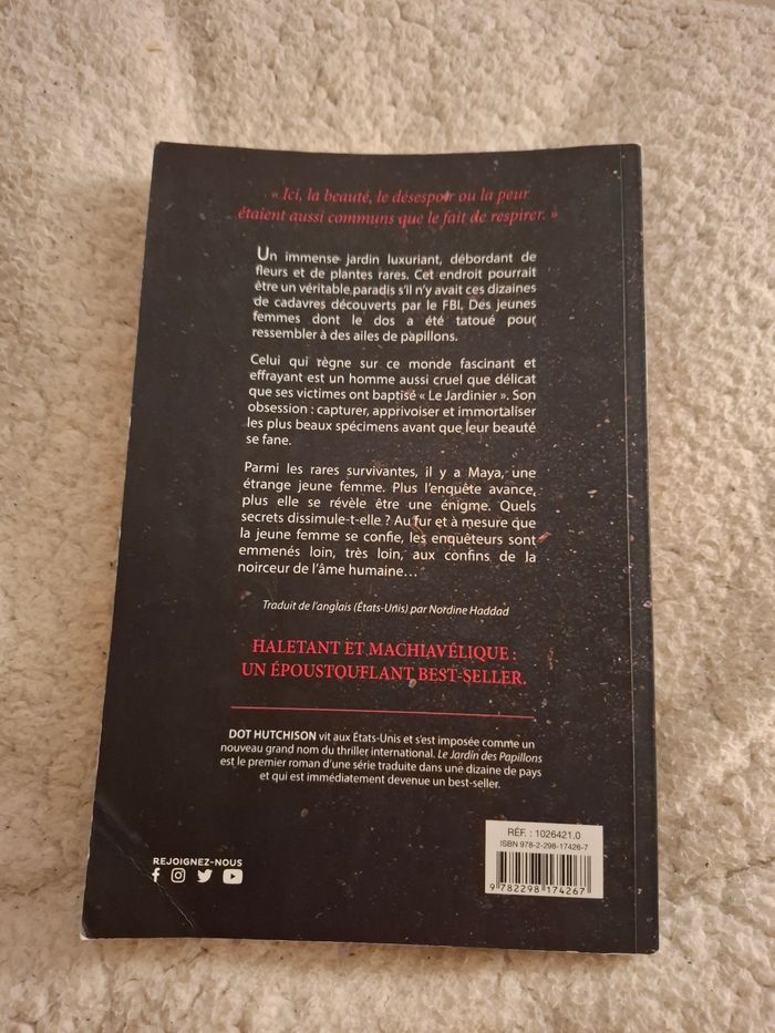Thriller Le jardin des papillons de Dot Hutchison en bon état - photo numéro 2