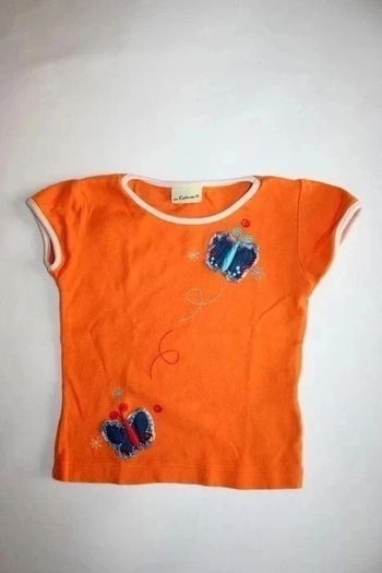 Tee shirt orange manches courtes 2 ans