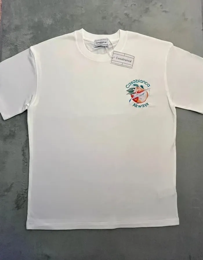T-shirt Casablanca Crewneck – Blanc à Motif – Taille L - photo numéro 3