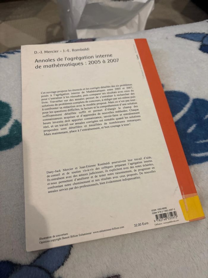 Annales de l’agrégation interne de mathématiques de 2005 à 2007 - photo numéro 2