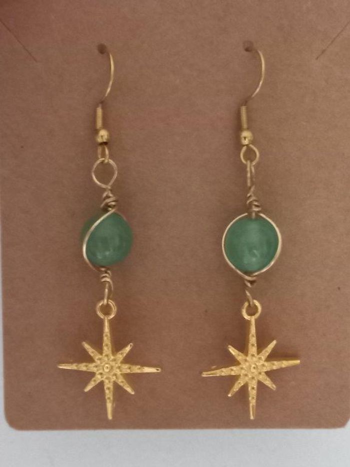Boucles d'oreilles étoile et aventurine