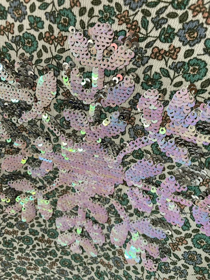 Très joli pull sweat fleuri vert et sequins 8 ans Sergent Major - photo numéro 3