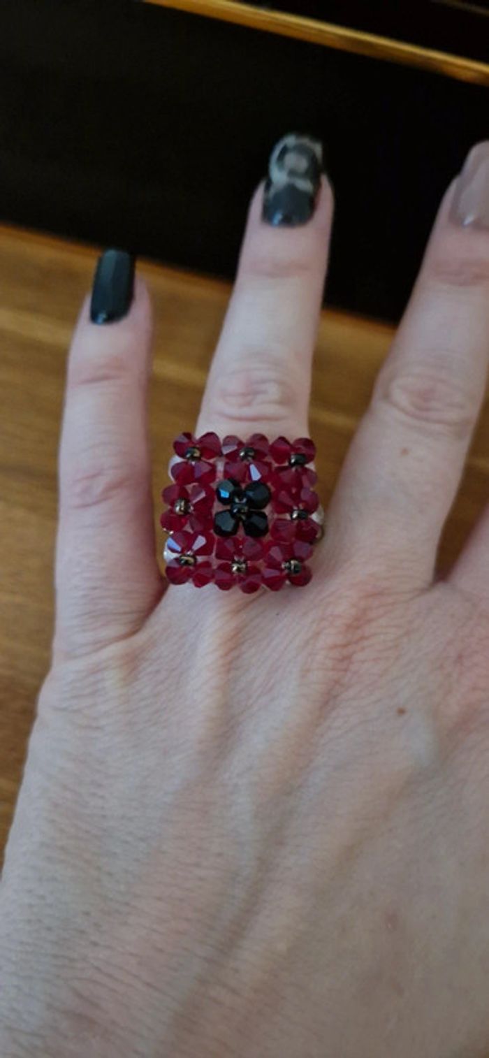 Lot 2 bagues perles strass - photo numéro 4