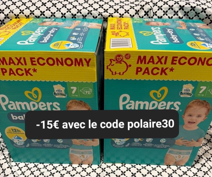 Deux carton couche Pampers taille 7 normal