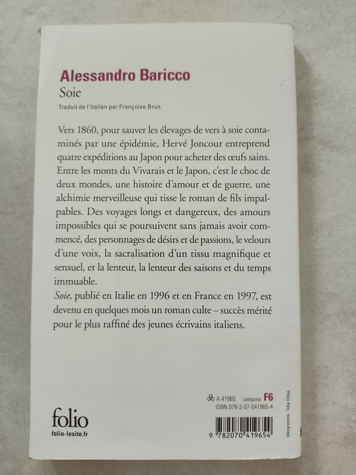 Soie Alessandro Baricco - photo numéro 2