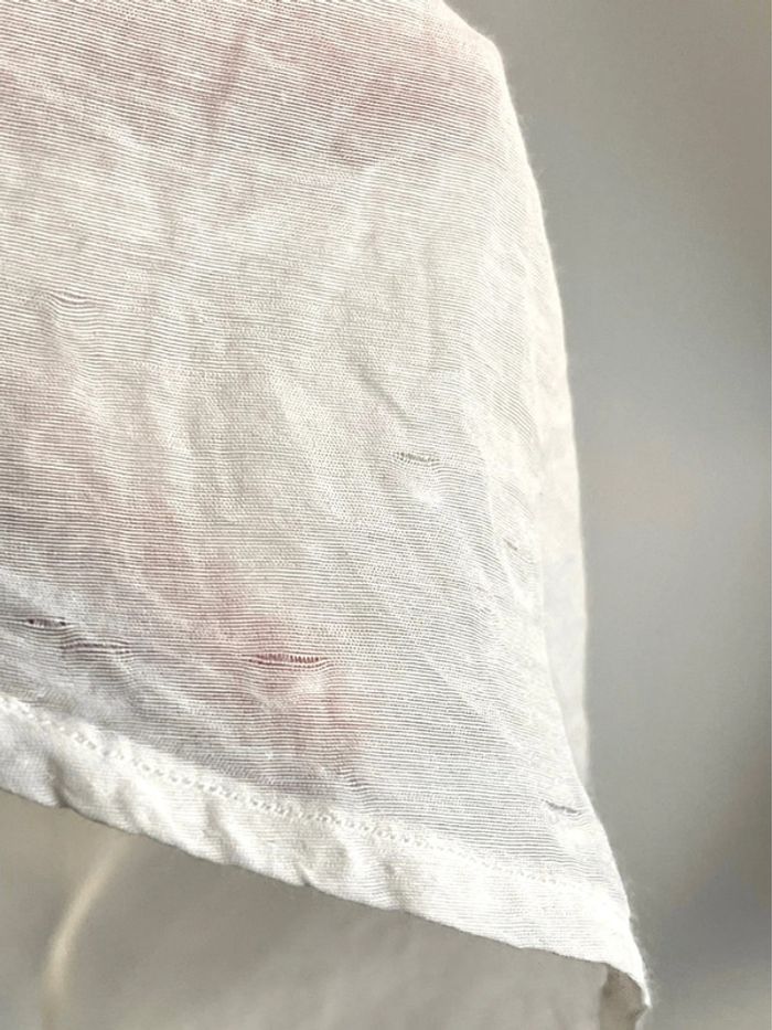 Magnifique chemise/blouse lavallière avec manches froufrous et dentelle en 70% coton 30% soie - photo numéro 9