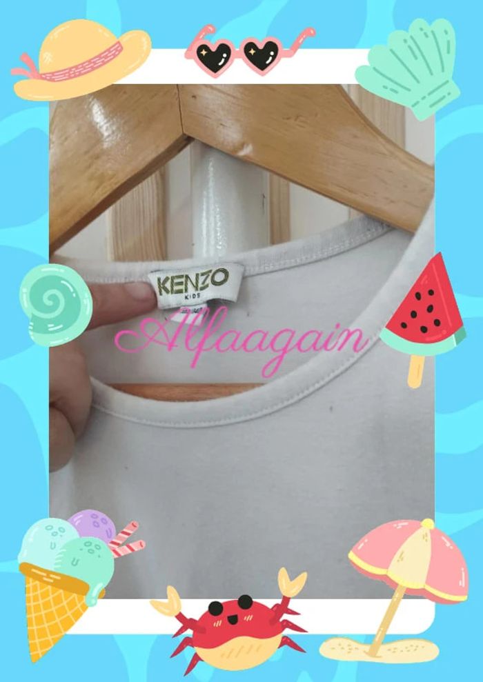 T-shirt manches longues kenzo blanc 10ans - photo numéro 2