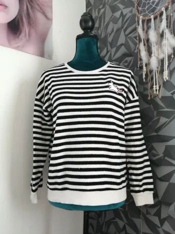 Pull marinière noir et blanc broderie licorne / blog by gemo / (16 ans)