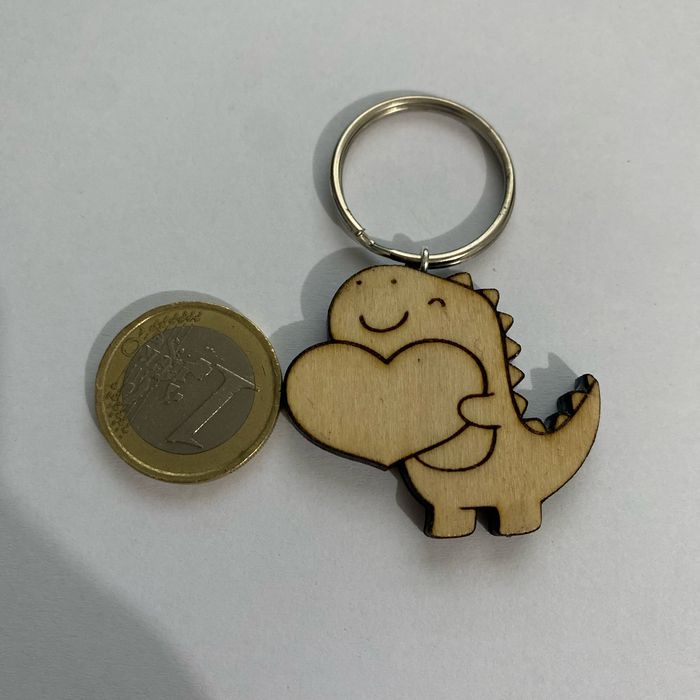 Porte clés dino cœur
