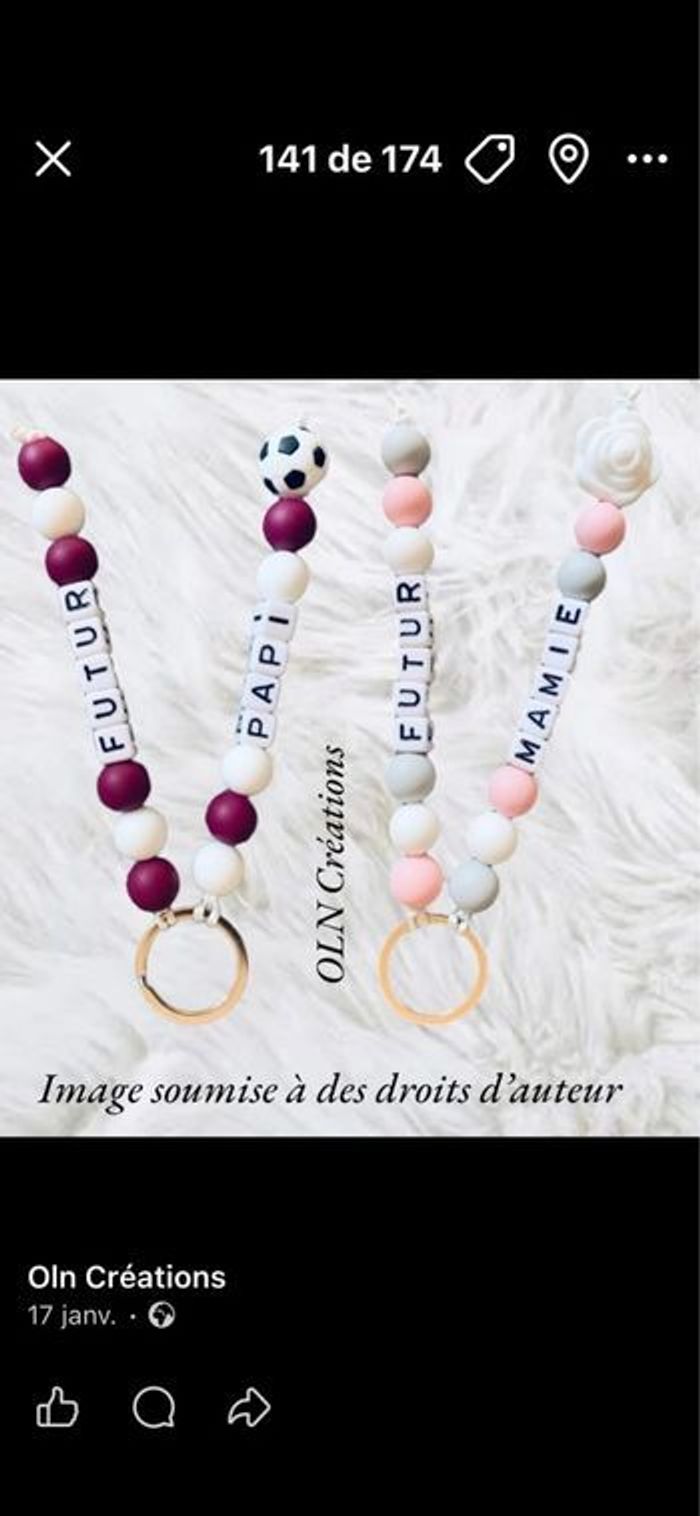 Porte clés futur Papi/Mamie