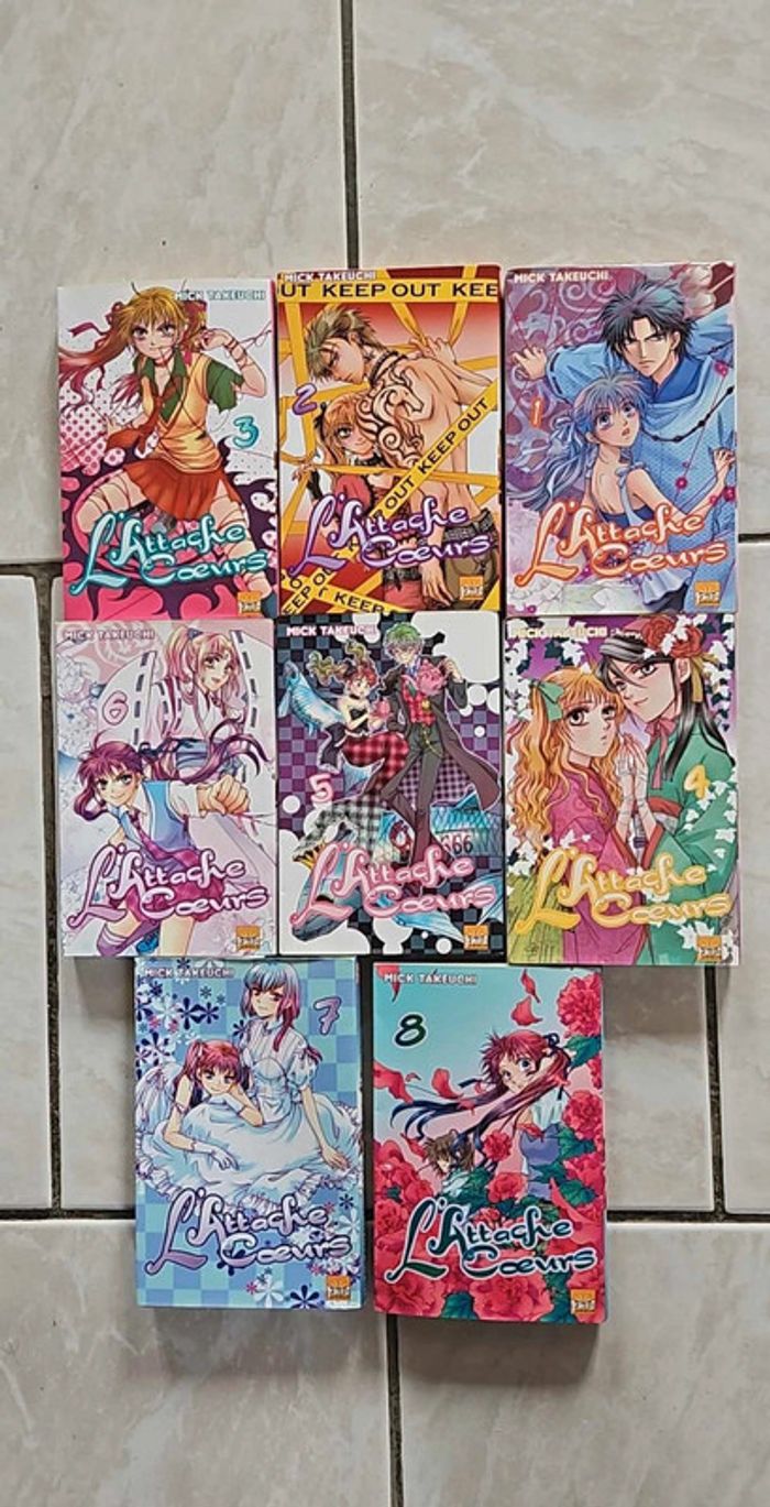 Lot de 8 mangas l'attache cœur