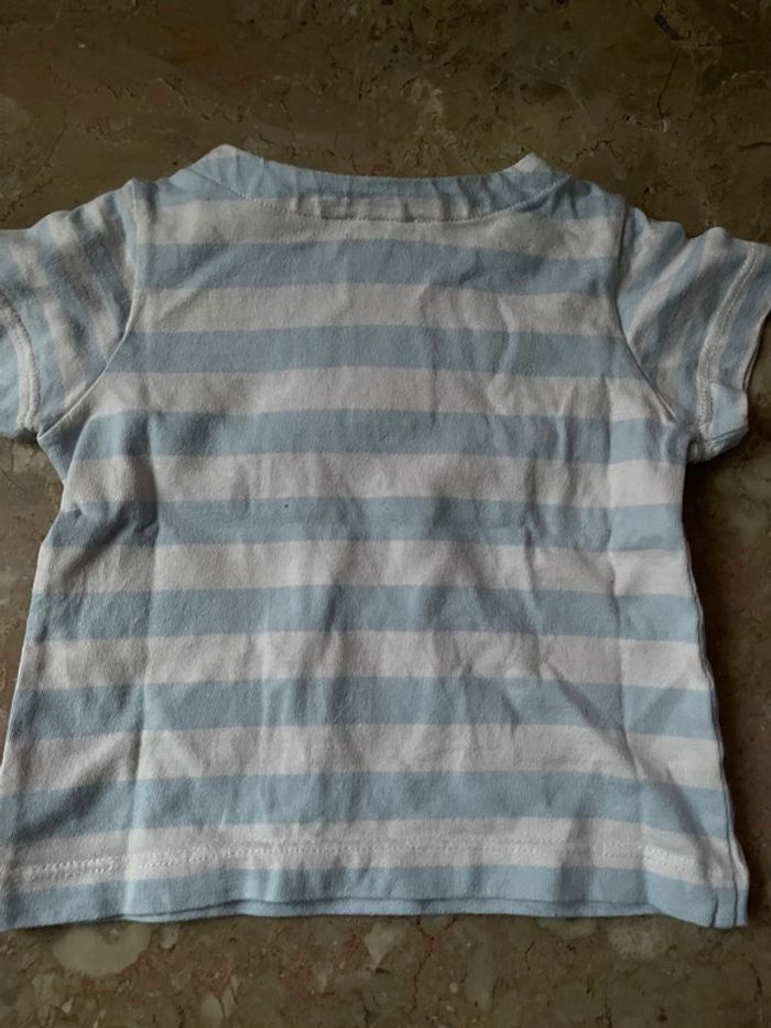 T shirt raye marinière coton 12mois - photo numéro 4