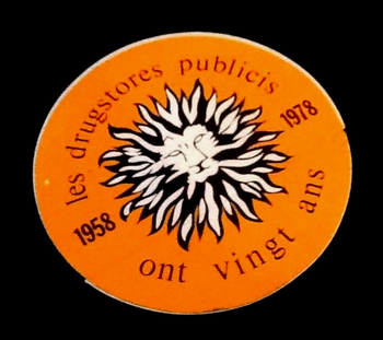 Autocollant Les drugstores publicis ont vingt ans 1958-1978