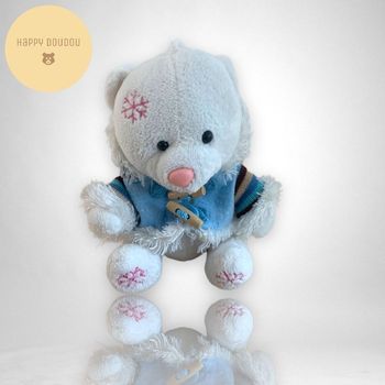 Doudou Ours blanc flocon de neige Jcv A80