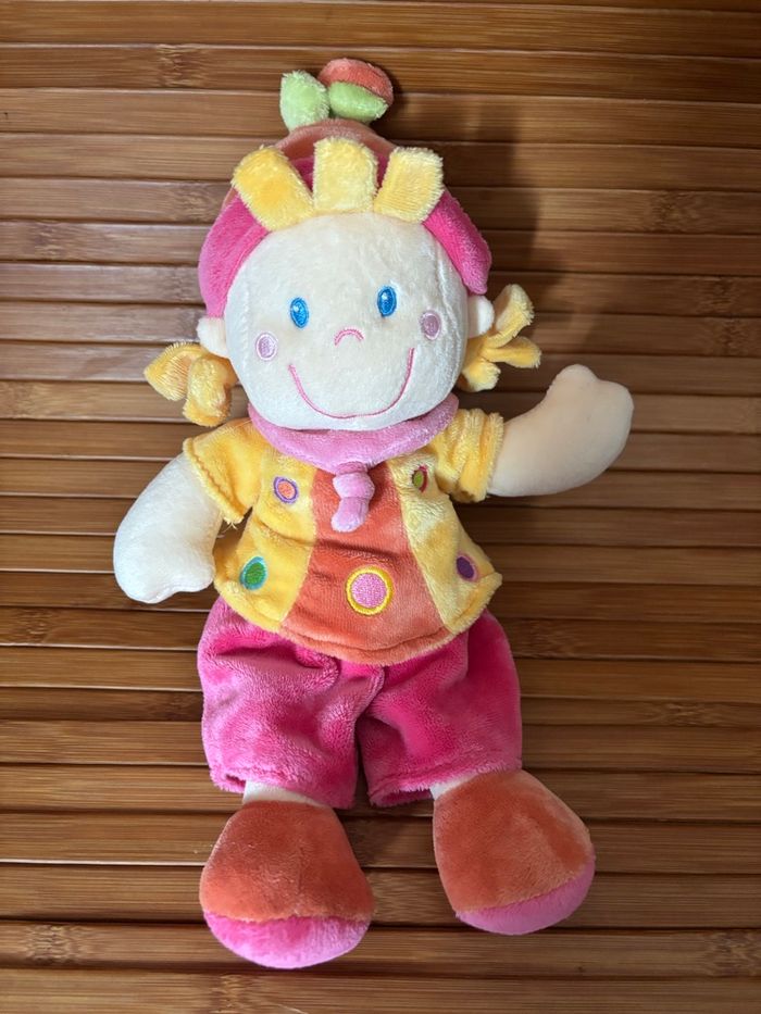 Doudou lutin fille jaune rose mots d enfants