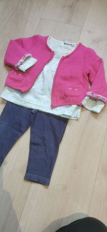 Ensemble jegging, blouse, veste 18 mois