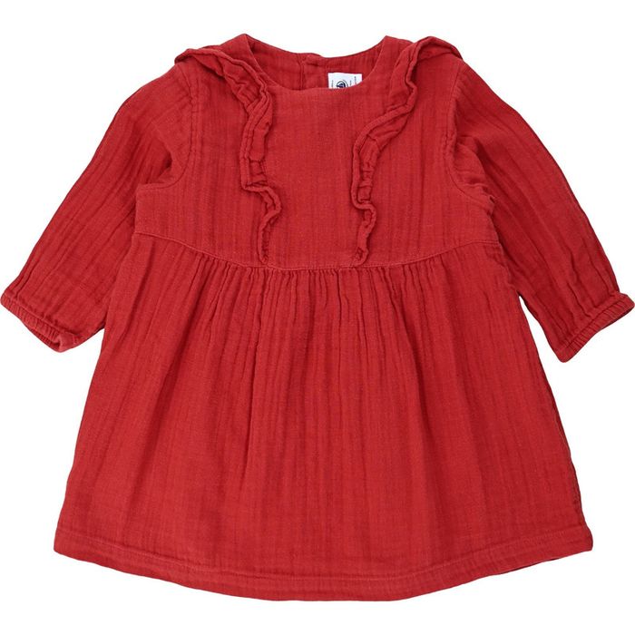Robe à manches longues 18 mois en coton bio Petit Bateau