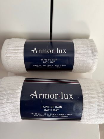 Lot de 2 Tapis de bain Armor-lux 50/80cm.100% coton