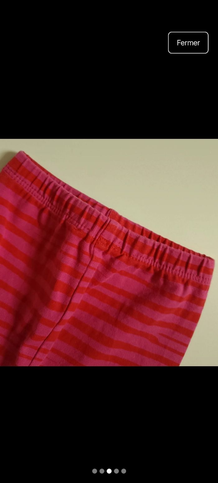 Legging rayé rouge rose - photo numéro 3