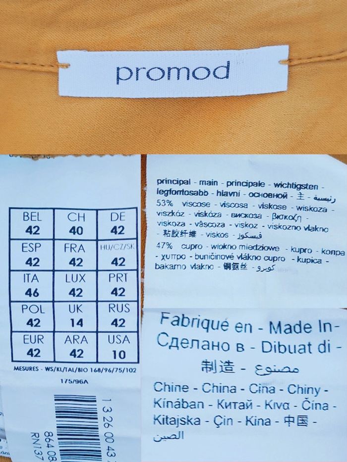 Chemise jaune moutarde daim vintage / Promod - 38/M - photo numéro 10