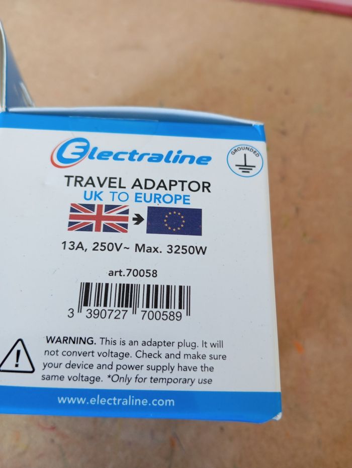 Adaptateur prise France royaume uni - photo numéro 2