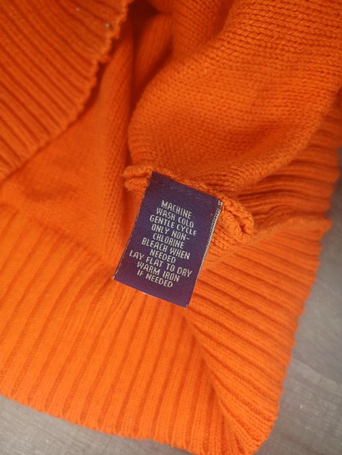 Veste zip torsadé chaps denim en très bon état orange - photo numéro 4