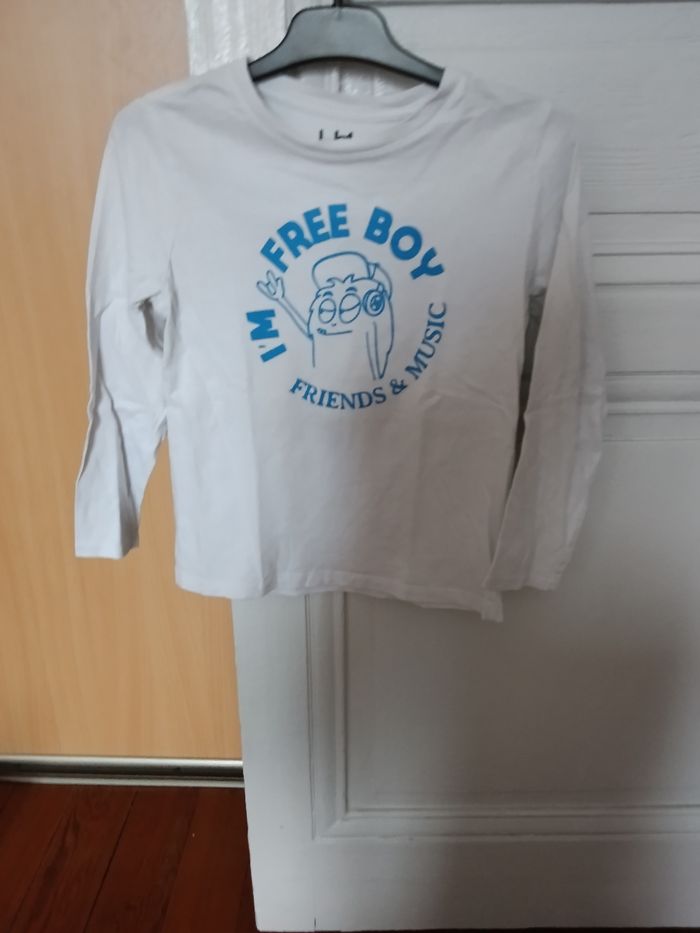 Tee-shirt la halle blanc et bleu