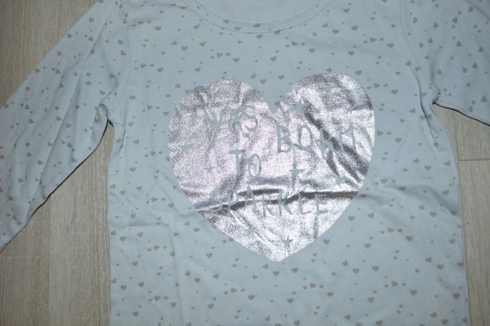 Tee shirt manches longues coeurs 8 ans - photo numéro 2