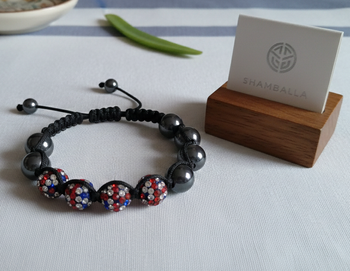 bracelet shambala pierre hématite réglable