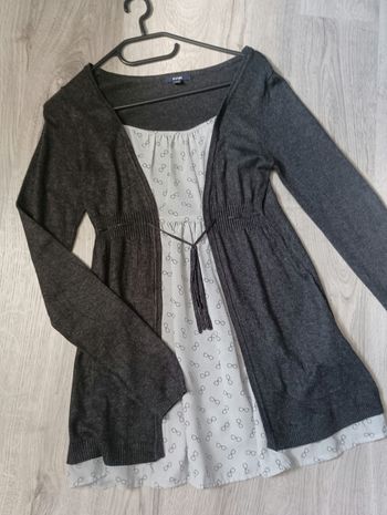 Gilet 2 en 1 grossesse 34/36 gris anthracite