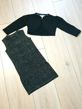 Ensemble robe et gilet. Fille 2 ans. Marque In Extenso/ Kidkanai