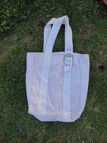 Sac à main blanc pois rose