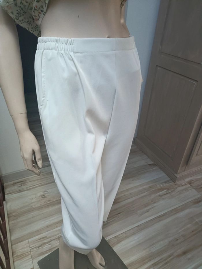 Pantacourt blanc femme