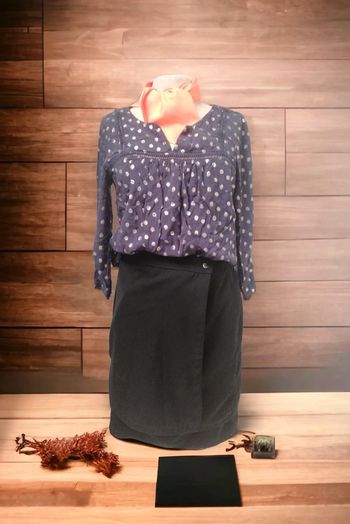 Très belle blouse manche 3/4 petits pois