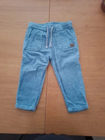 Pantalon velour bleu