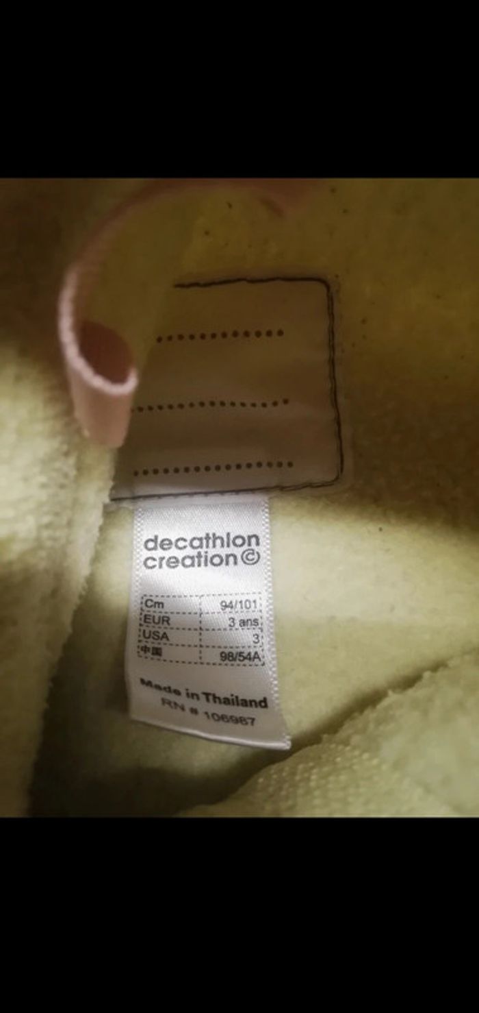 Polaire jaune très épais zippé 3 ans Decathlon - photo numéro 2