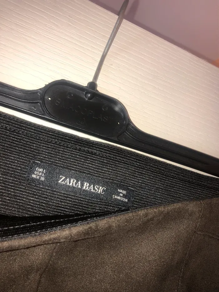 pantalon leggings zara velours marron - photo numéro 2