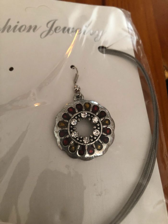 parure collier et boucles d'oreilles en cable - photo numéro 2